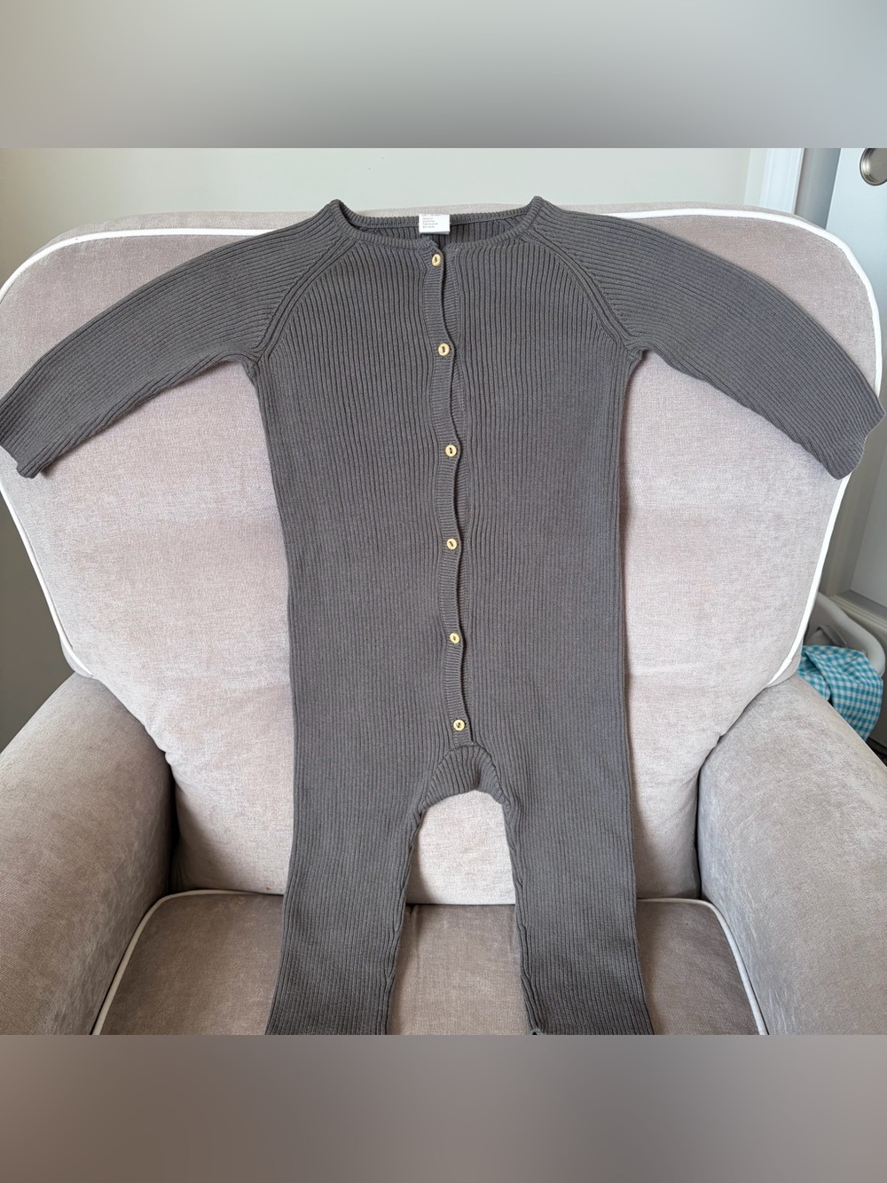 H&M organic cotton knit romper 18 mo